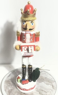 Walgreens 16in Nutcracker Santa Countdown Figurine Red Gold Christmas Decor 2022