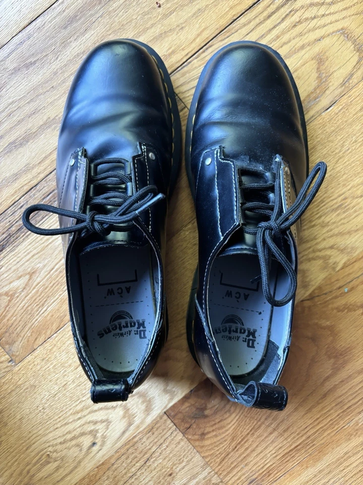 A-COLD-WALL ACW x Dr. Martens 1461 Black Derby with Silver Hardware. Size 9 - Image 4 of 4
