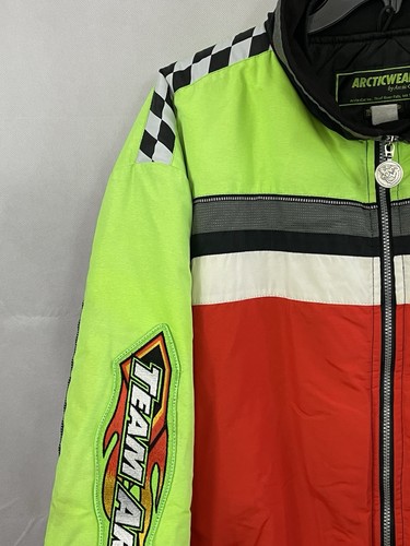 Giacca motoslitta Team Arctic Cat 3 in 1 fodera zip verde fiamma rosso uomo 3XL - Foto 6 di 22