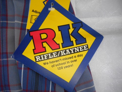 Girls R/K Blue Plaid Box Pleat Uniform Skort Regular Sizes 6X & 16 - Picture 5 of 6