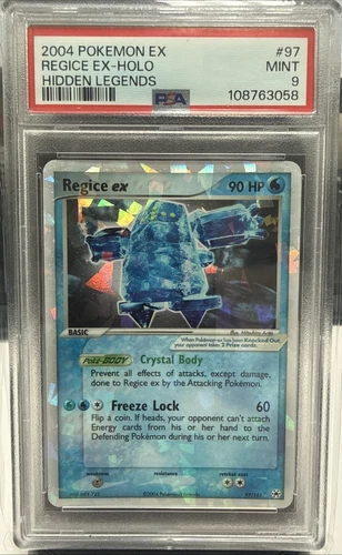 2004 POKEMON EX HIDDEN LEGENDS #97 REGICE EX-HOLO PSA 9