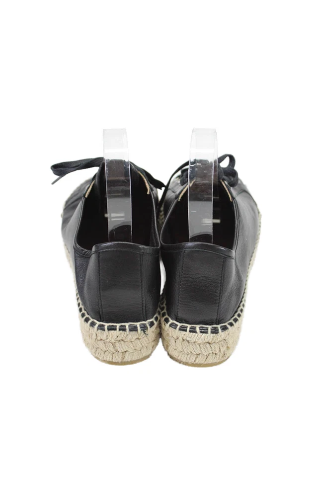 Zapatillas deportivas alpargata Aquatalia de cuero con cordones bajas negras talla 9 Foto 3 de 4