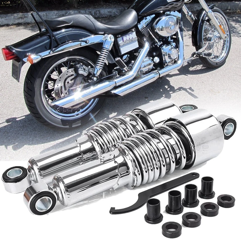 Amortiguadores traseros de 10,5" 267 mm para Harley Touring Road King Electra Glide Dyna Foto 2 de 4