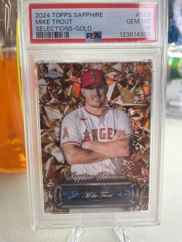 2024 Topps Chrome Sapphire Mike Trout Gold SP /50 LA Angeles Angels PSA 10