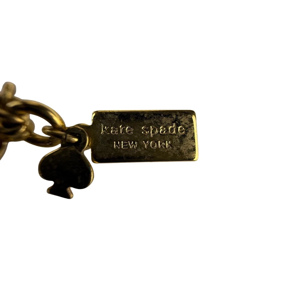 Kate Spade New York Womens Gold Tone Long Necklace Yellow Faceted Stones - Image 4 of 4