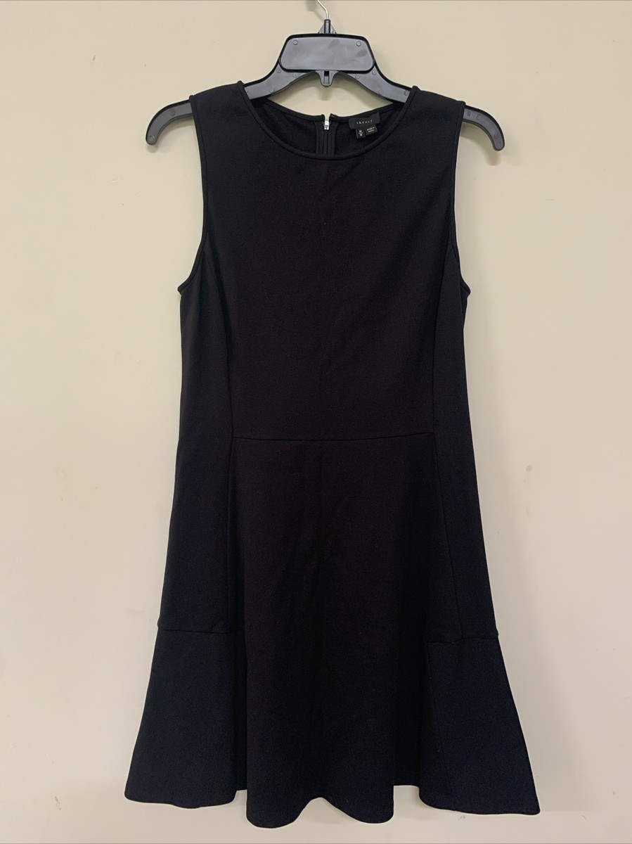 Theory Womens Dress Size Med Black Nikay Fit & Flare Sleeveless Stretch Midi Theory Womens Dress Size Med Black Nikay Fit & Flare Sleeveless Stretch Midi