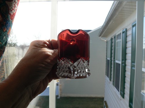 Button Arches Individual creamer Ruby Stained and Clear EAPG - Picture 11 of 11