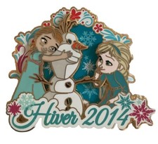 Przypinka Disney Frozen Anna + Elsa Hiver 2014, Disneyland Paris, LE 600