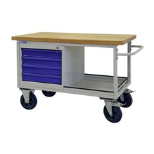 Fahrbare Werkbank Montagebank mit 4x Schubladen, 1x Ablageboden, Traglast: 500kg
