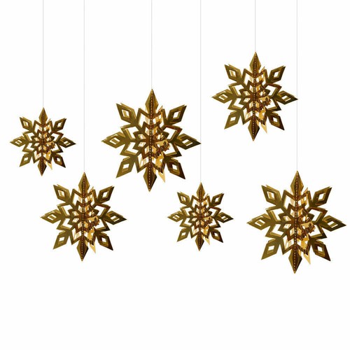 Large 3D Party Hanging Christmas Snowflake Decorations 6x Hanging Garland Decor~ - Picture 15 of 18