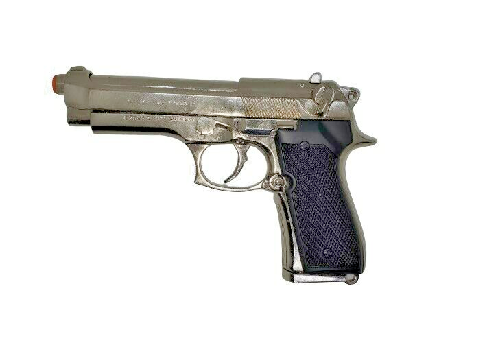 Denix Beretta M92 Non-Firing Collector Replica Pistol Nickel