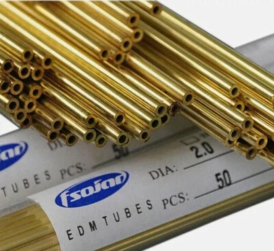 JINSHIJI598 0.3-2.5mm 400mm CNC Wire EDM Drilling Electrode Single-Channel Brass Copper Tube