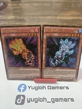 Yu-Gi-Oh Fire Hand And Fire Ice  1st Edition PGL3 Secret Gold Light Played