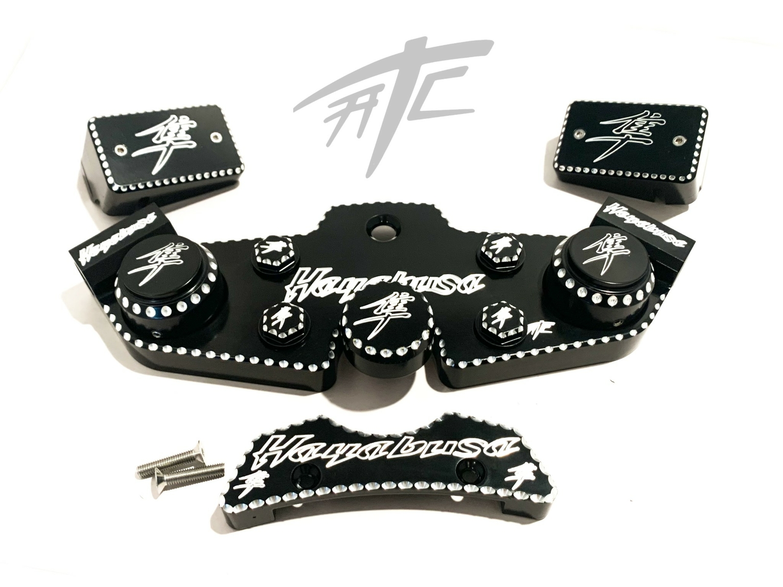 HAYABUSA BLACK CONTRAST BALLER TRIPLE TREE PACKAGE 1999-2007 SUZUKI HAYABUSA
