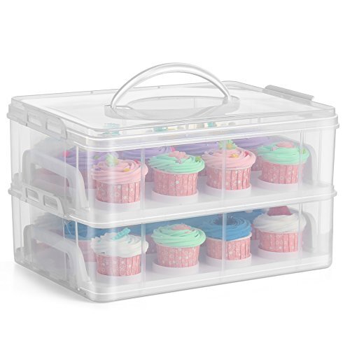 Cupcake Carrier Cupcake Holder For 24 Cupcakes Portable And Reusable Rectangular-image