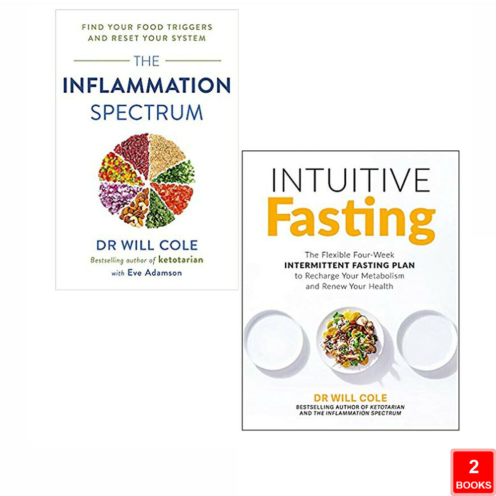 Dr Will Cole 2 Boosk Collection Set Intuitive Fasting, Inflammation Spectrum NEW