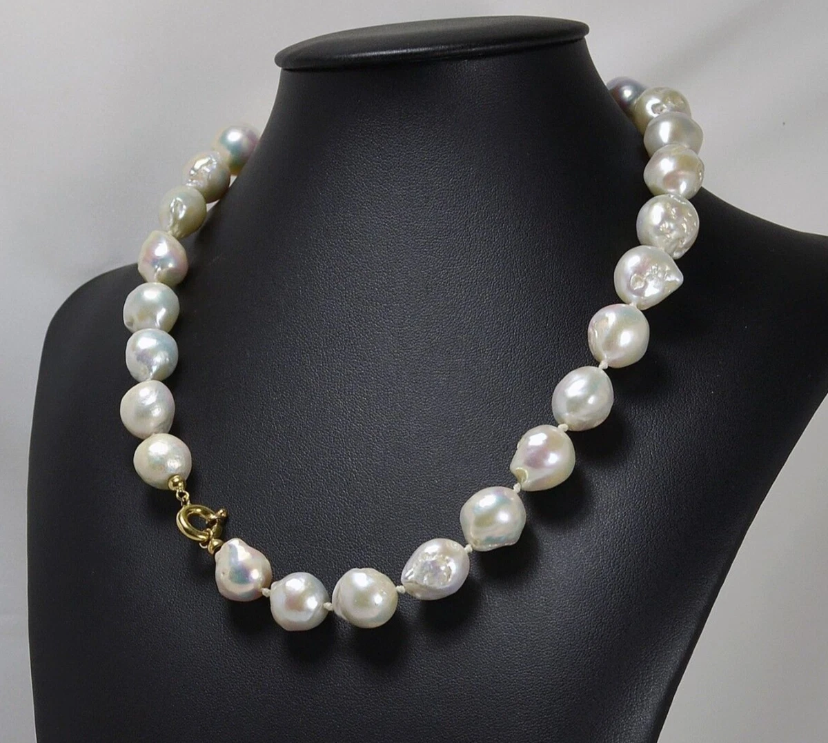 Collana Di Perle Dei Mari Del Sud Da 15 A 13 Mm AAA Champagne Chiaro Finissima Lucentezza Rotonda In Vendita Su Italia | Ostriche Con Perle Colorate - Foto 4