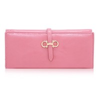 Damara Women Patent Leather Chic Buckle Bifold Practical Wallet Clutch Damara Women Patent Leather Chic Buckle Bifold Practical Wallet Clutch