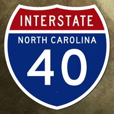 North Carolina Raleigh interstate route 40 highway marker road sign 1957 NC 12"