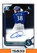 1-2023 BOWMAN CHROME PROSPECTS 1st AUTO CHARLIE WELCH MARINERS CARD#CPA-CW