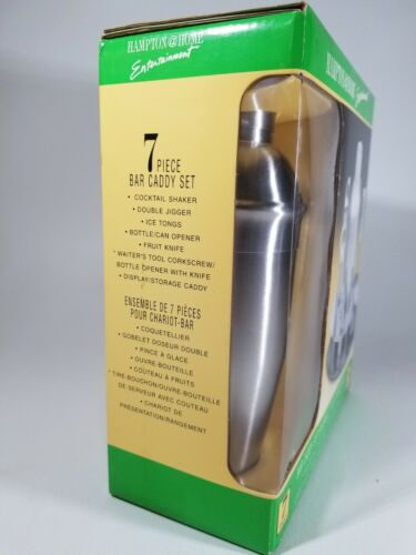 Hampton @ Home Entertainment 7 Piece Stainless Steel Bar Caddy Set (See Pics) - Picture 2 of 5