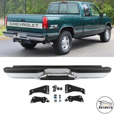 Chrome Complete Rear Bumper For 88-2000 Chevy Silverado Gmc Sierra Ck 1500 2500