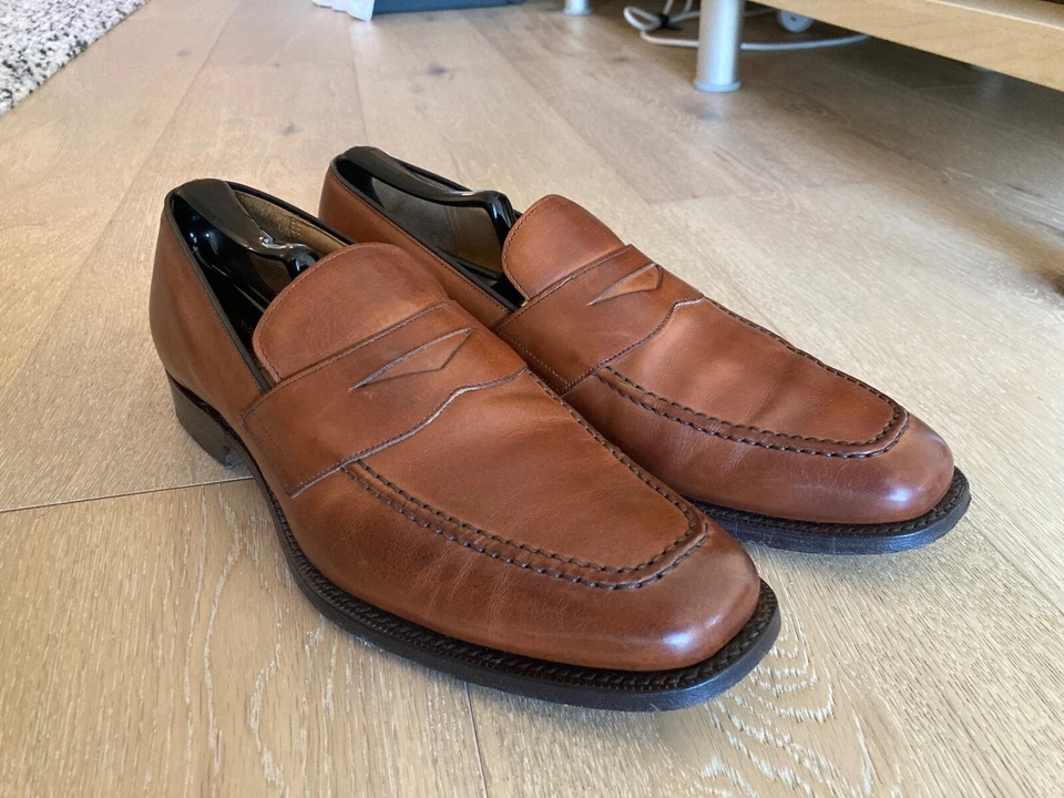 CHURCH'S Hertford Leather Penny Loafers in Walnut Brown - UK 8.5 F - image 2 of 4