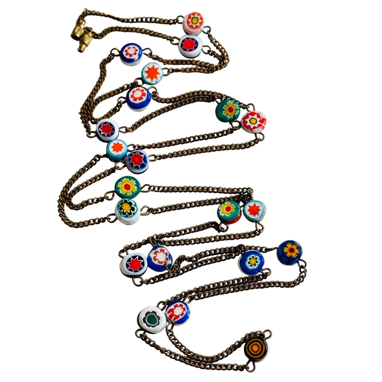 GlassOfVenice Murano Glass Millefiori Butterfly Pendant - Handmade Italian Glass Jewelry With Crystal - View #2