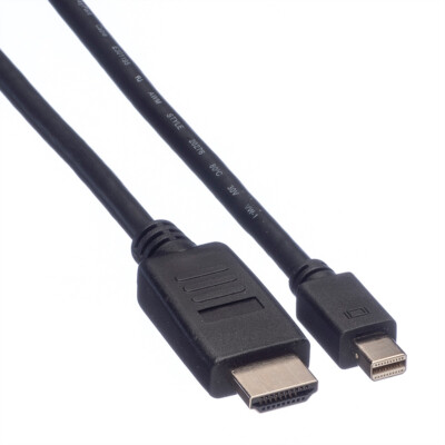 Mini DisplayPort Kabel, Mini DP-HDTV, ST/ST, schwarz, 2 m