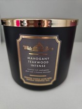 Bath Body Works MAHOGANY TEAKWOOD INTENSE 3 Wick Candle w Essential Oils NEW
