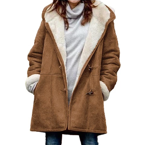 Abrigo de invierno con capucha para mujer y mujer Chaqueta gruesa polar Prendas exteriores cálido Parka Abrigo - Imagen 7 de 15