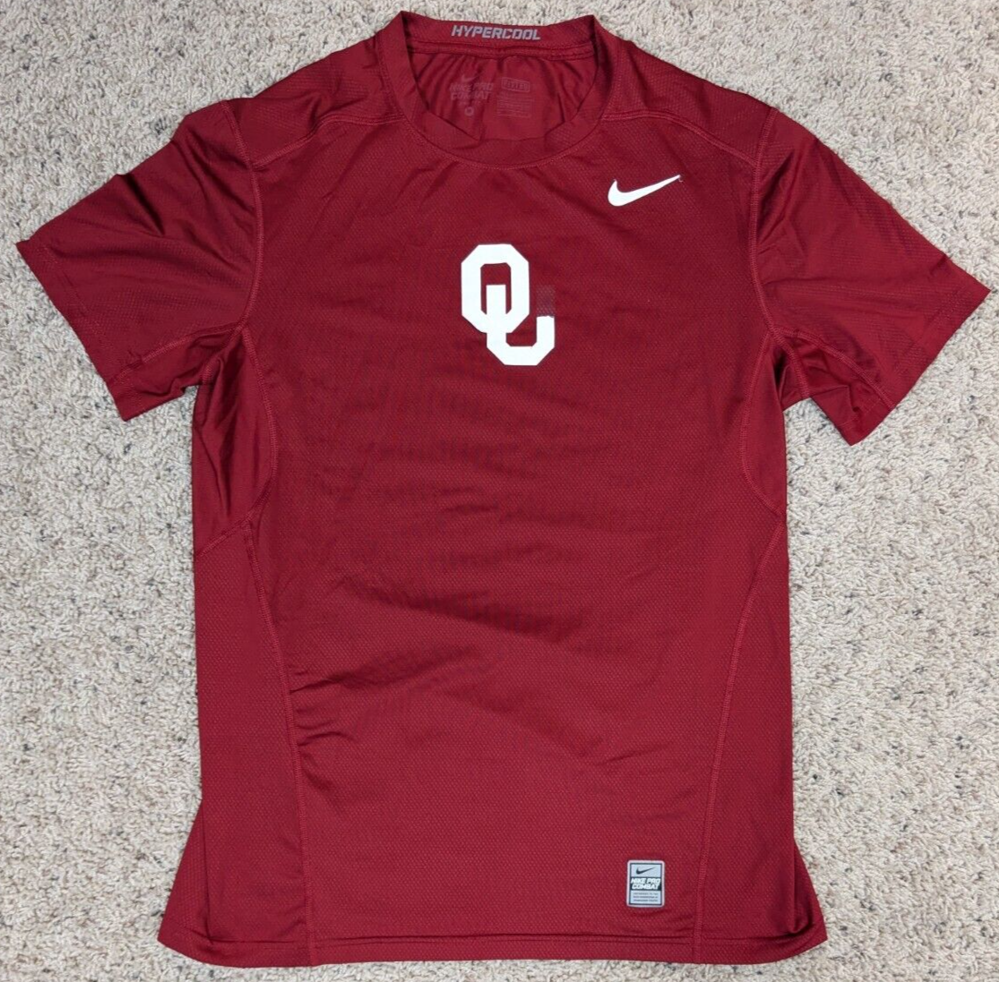 Oklahoma Sooners Shirt Mens Medium Red Nike Pro Combat Football Dri-Fit  Training