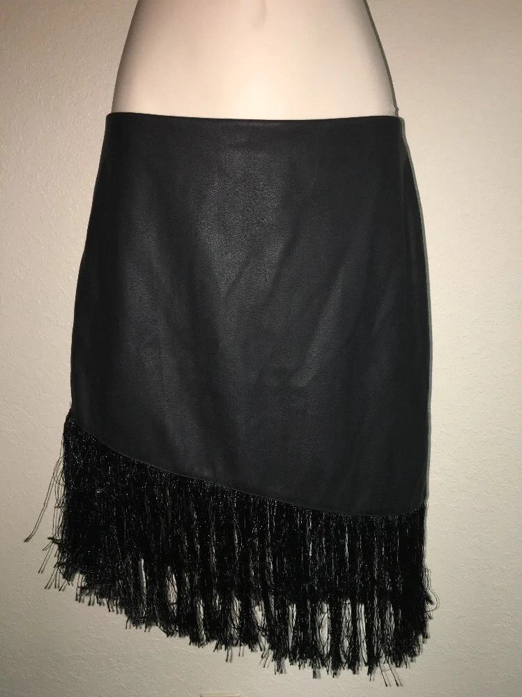 Express black fringe clearance skirt