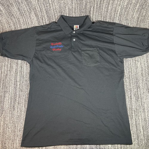 VTG Nashville NightHawks Hockey Polo Black Sz XL Predators FOTL Best CHL