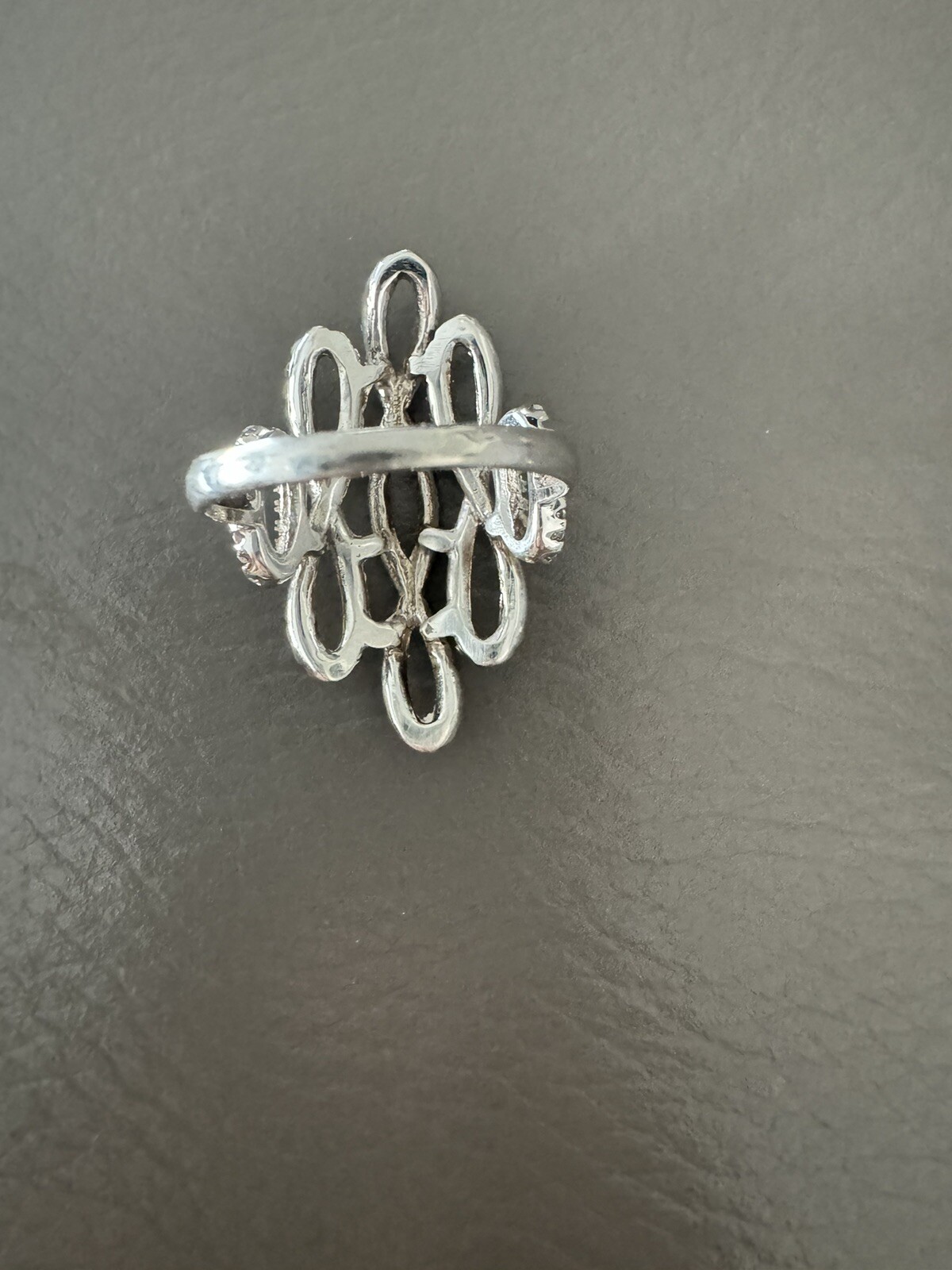 Large Statement Sterling Silver Bold CZ  Ring siz… - image 8