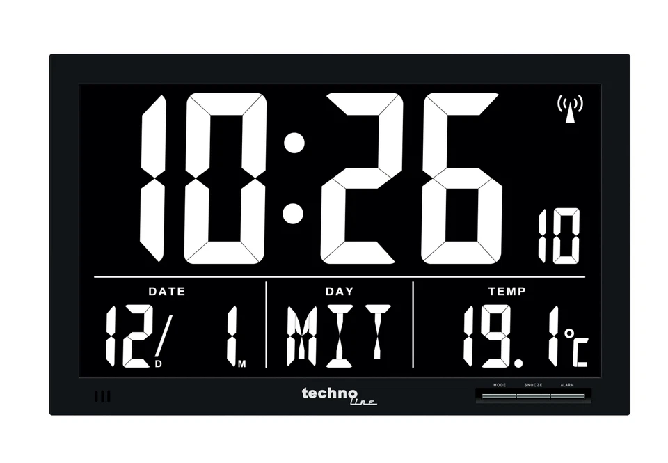 technoline WS8007 Funkwanduhr | Wochentagsanzeige | Jumbo-LCD - Bild 1 von 3