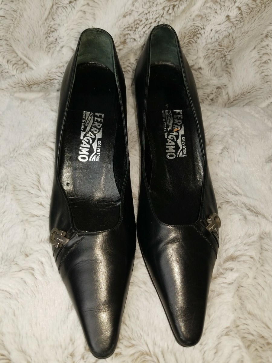 Salvatore Ferragamo Woman Black Shoes Size 8.5 2A | eBay