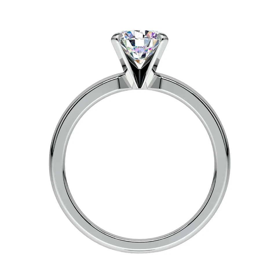 Diamond Gold Ring IGI or GIA Certified Natural Round 0.70 Ct 18K White 5.5 6 7 8 - Image 4 of 4