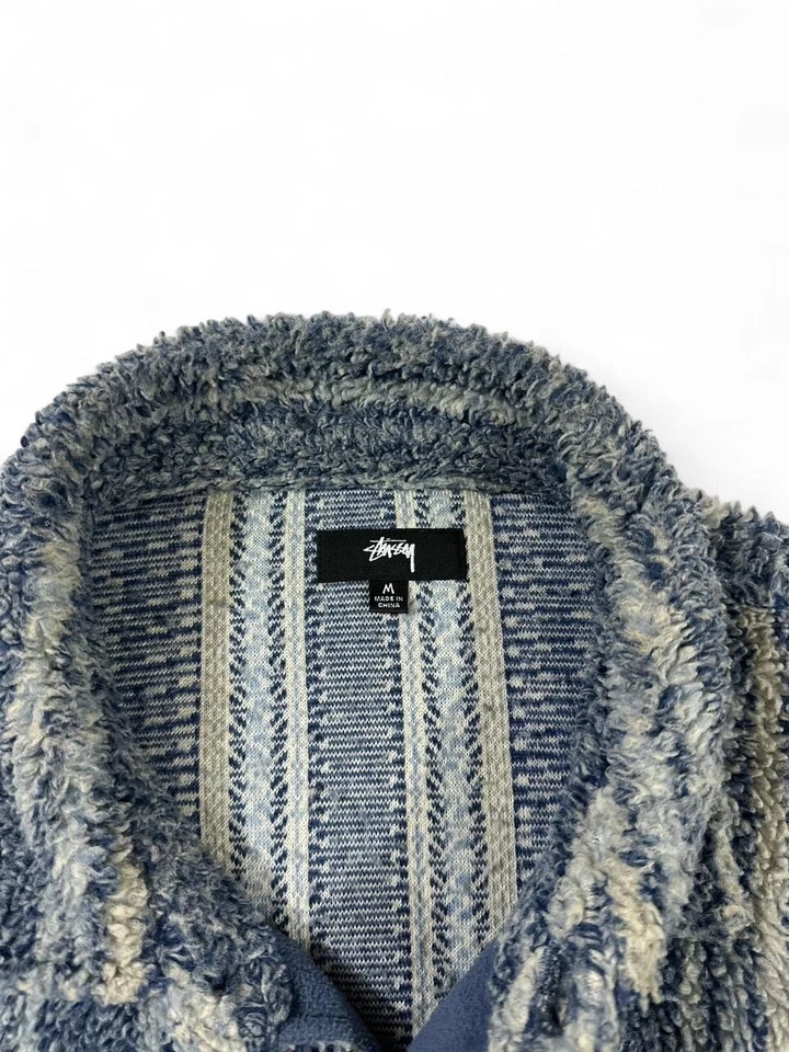 Stussy Striped Sherpa Jacket Size M - Image 4 of 4