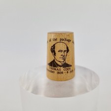 Vintage Wooden Thimble Thomas Cook Pioneer Package Holiday
