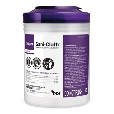 Super Sani-Cloth Germicidal Surface Disinfectant Wipes 160 Wipes per Pk