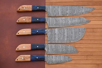 Custom Made Damascus Chef Knife Set Kitchen Cutlery - Hand Forged Damascus 2318