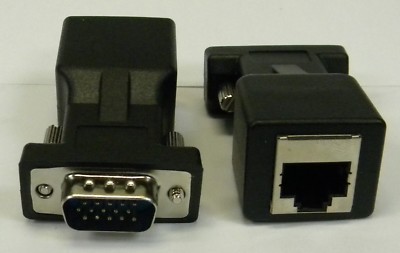NEW 2(TWO) Extender VGA Male to LAN CAT5 CAT6 RJ45 Network Cable Female