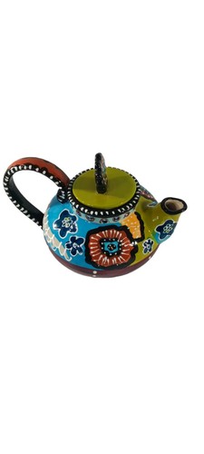 Blue Sky Clayworks Teapot Floral Print Bohemian Style Decor Heather Goldminc - Picture 18 of 18