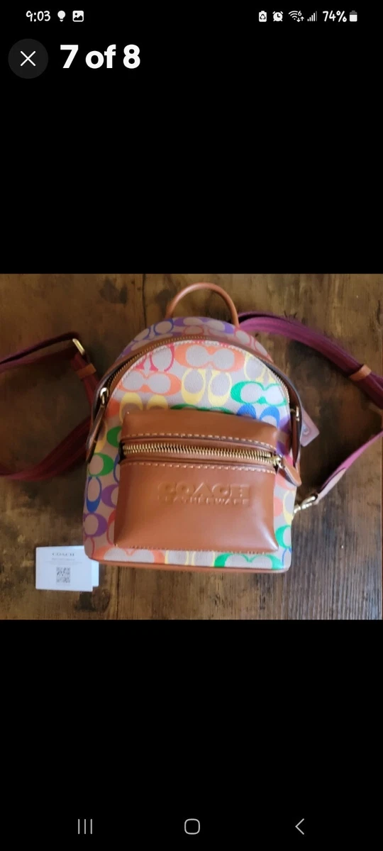 COACH PRIDE Charter Backpack 18 In Rainbow Signature Canvas PRIDE 2023
