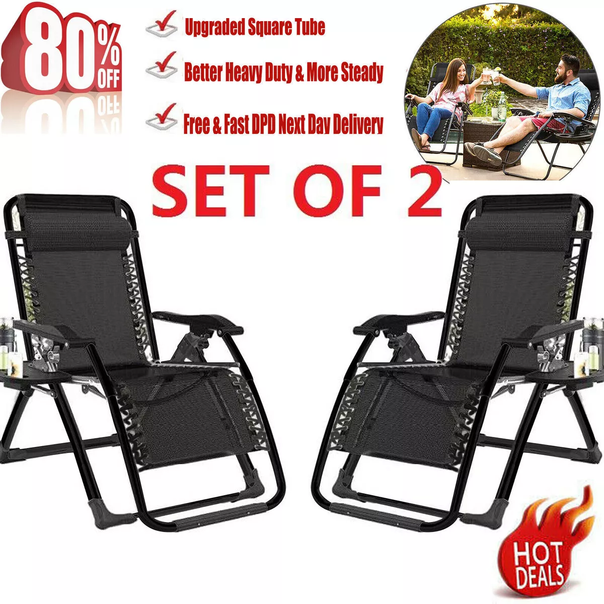 Heavy duty outlet reclining lawn chair