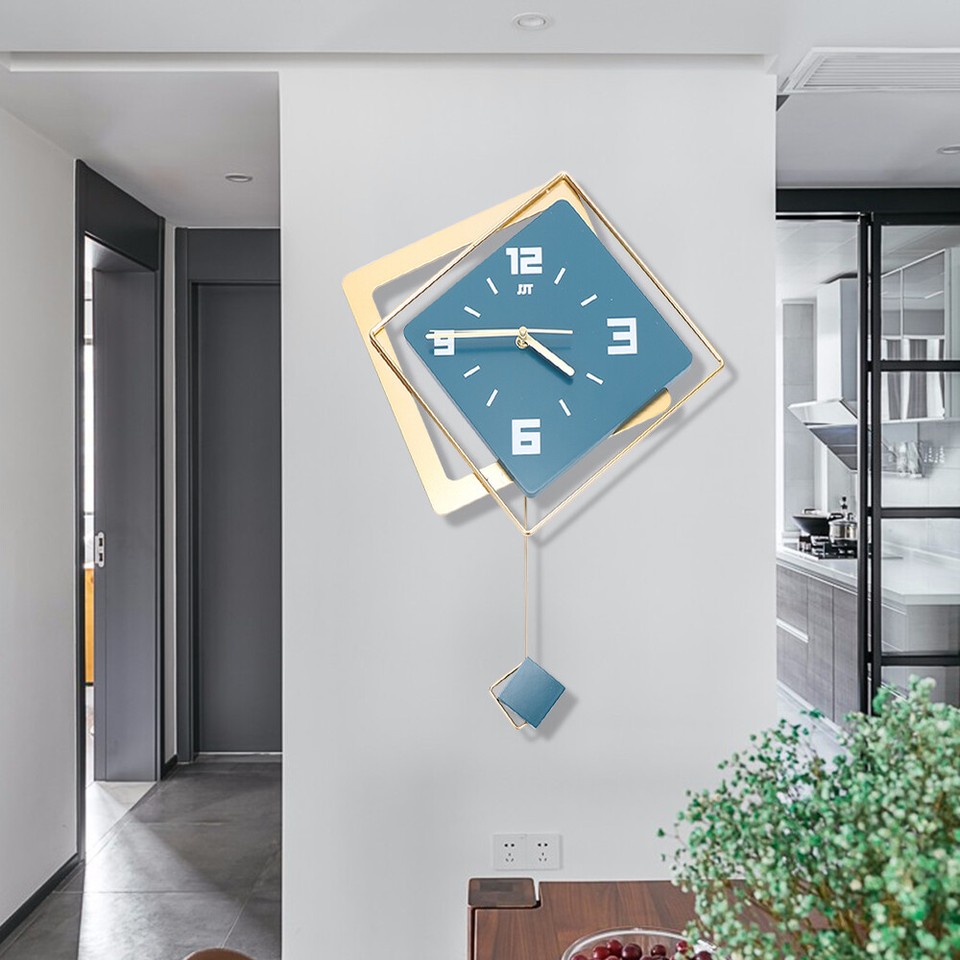 Modern Metal Large Wall Clock Silent Digital Hanging Wall Clock Home
