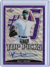 2019 Leaf Metal RILEY GREENE Top Picks Purple Wave Prismatic Auto RC /15 Tigers