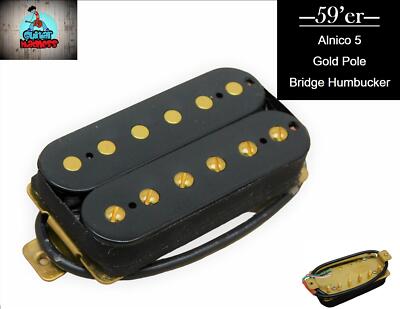 G.M. 59'er Alnico 5 Black GOLD POLE Bridge Humbucker (4-wire)