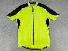 Pearl Izmui Cycling Jersey Adult Large Green Black Full Zip High Visibility Poly